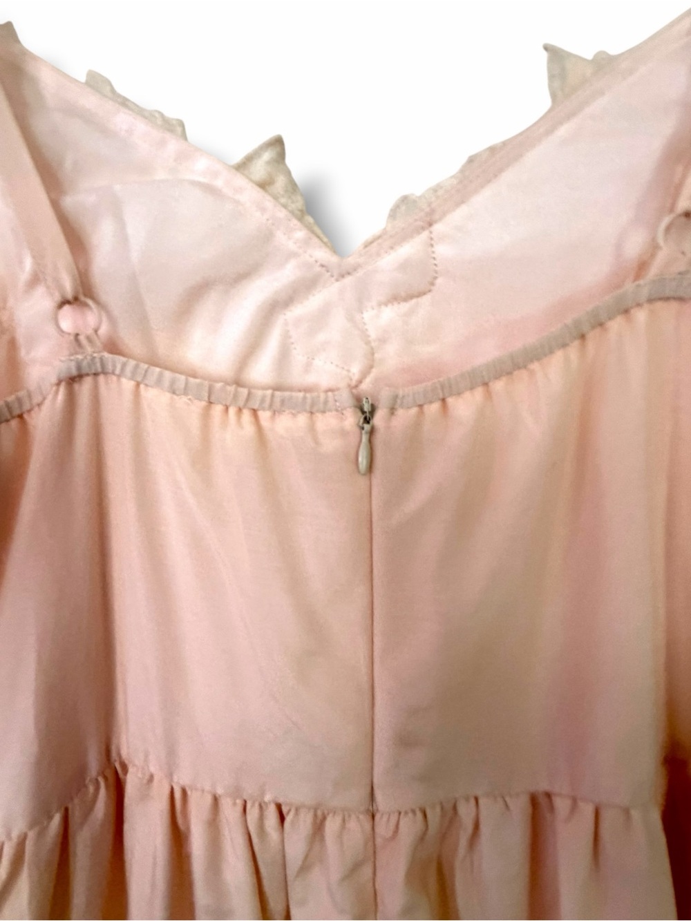 Esley Blush Floral Lace Slip Dress Sleeveless Medium Boho Romantic Cotton Silk - Picture 8 of 14